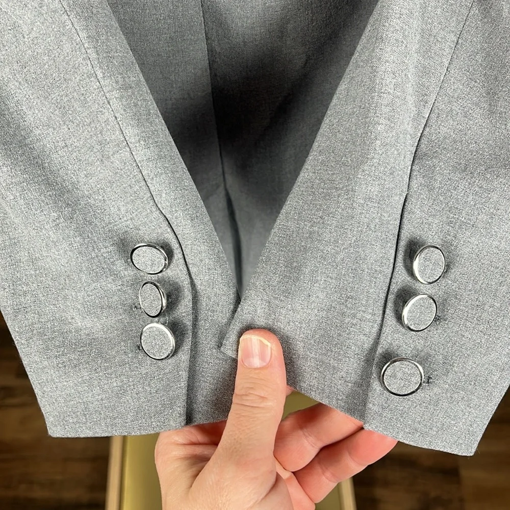 Joie Light Grey Long Open‎ Front Blazer.